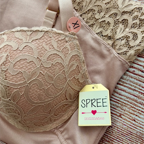 NWT! ⭐️ Spree Intimates • Lace Trim Push Up Bodysuit - Color Nude, Size 1X - Picture 11 of 16